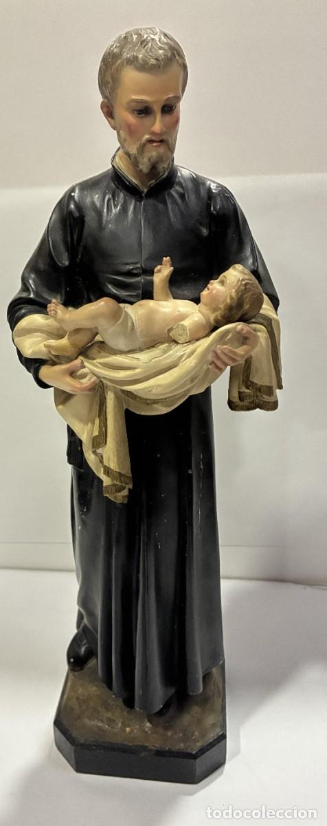Arte: SAN CAYETANO S. XIX LAS ARTES RELIGIOSAS DE OLOT OJOS DE CRISTAL PASTA DE MADERA PINTADO A MANO