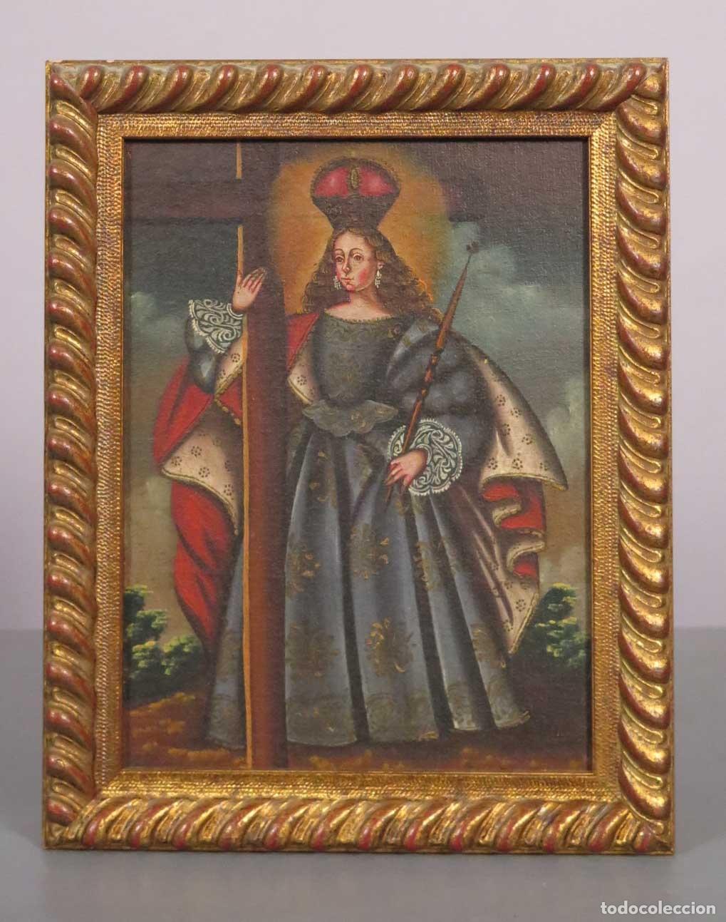 Arte: SANTA ELENA. OLEO S/ LIENZO. ESCUELA CUZQUE&Ntilde;A. SIGLO XX