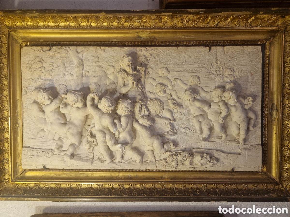 Arte: Relieve escult&oacute;rico &rdquo;Danza de los ni&ntilde;os con Dios el pan&rdquo; reproducci&oacute;n en yeso patinado