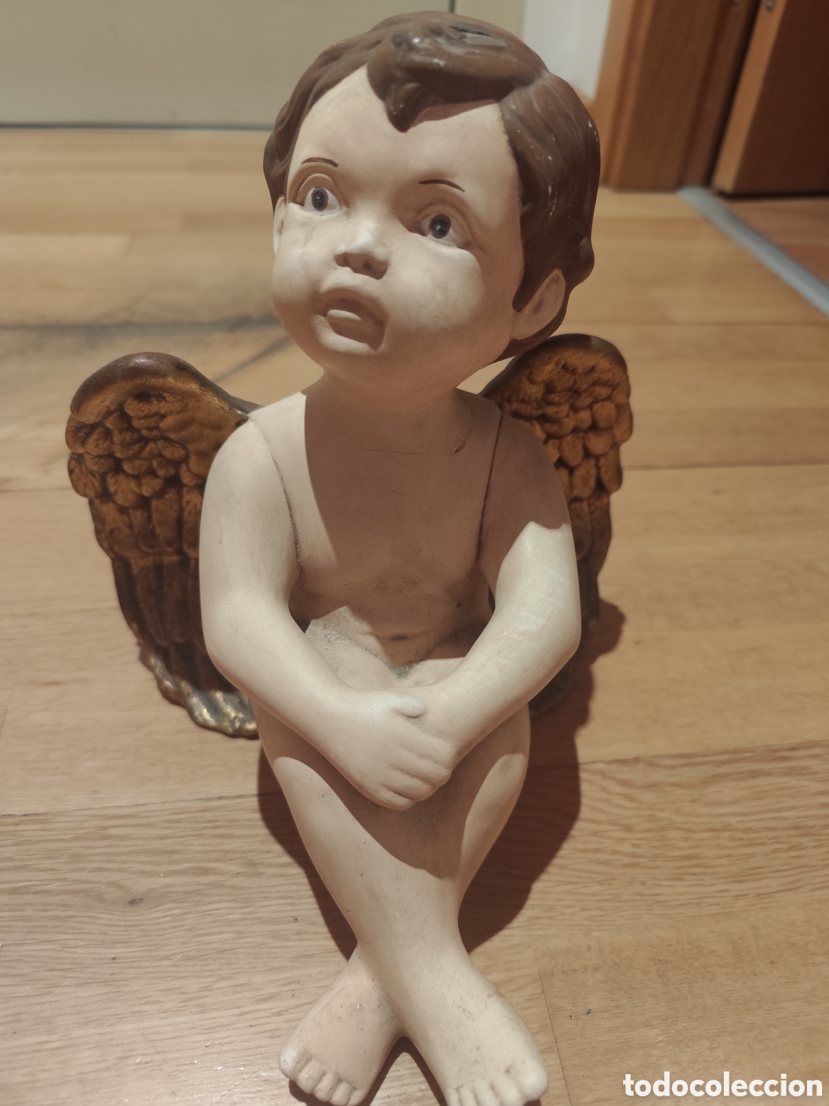 Arte: &Aacute;ngel querub&iacute;n sentado figura grande
