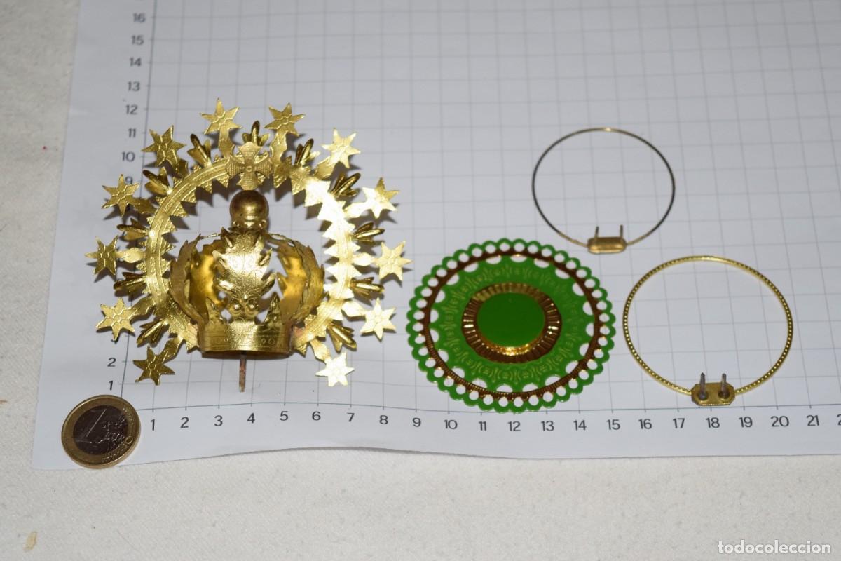 Arte: Conjunto de CORONAS, POTENCIAS, RESPLANDOR, AUREOLAS... Para imagenes religiosas - &iexcl;Mira! / Lote 8