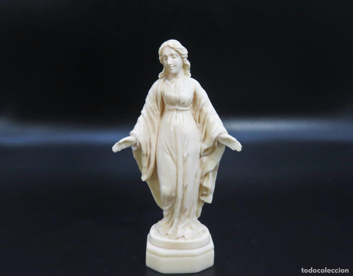 Arte: EXQUISITA TALLA MARFIL VIRGEN MARIA SIGLO XIX MINIATURA