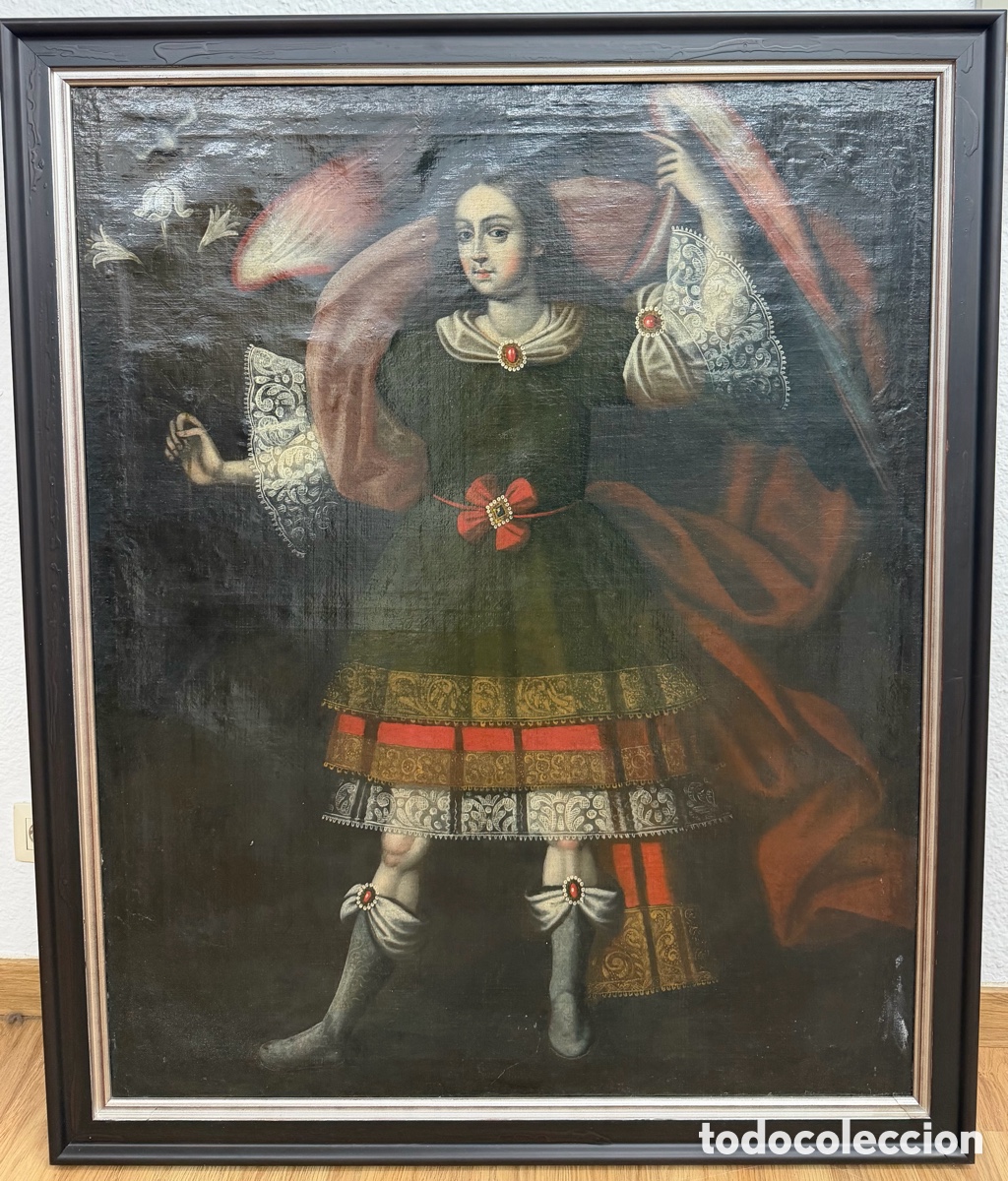 Arte: Arc&aacute;ngel Cuzque&ntilde;o. Obra de Museo. Zurbaran. 120x100 cm. Colonial. Novohispano. Siglo XVII.