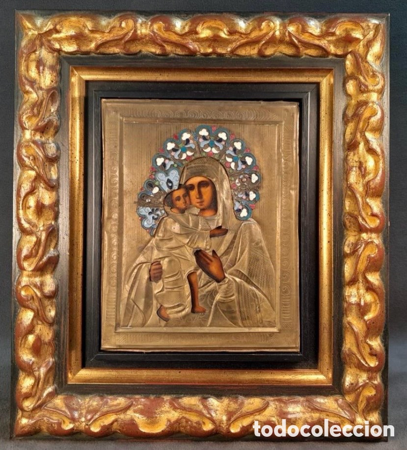 Arte: Antiguo icono de la madre de dios, Feorodovskaya. Siglo XIX.