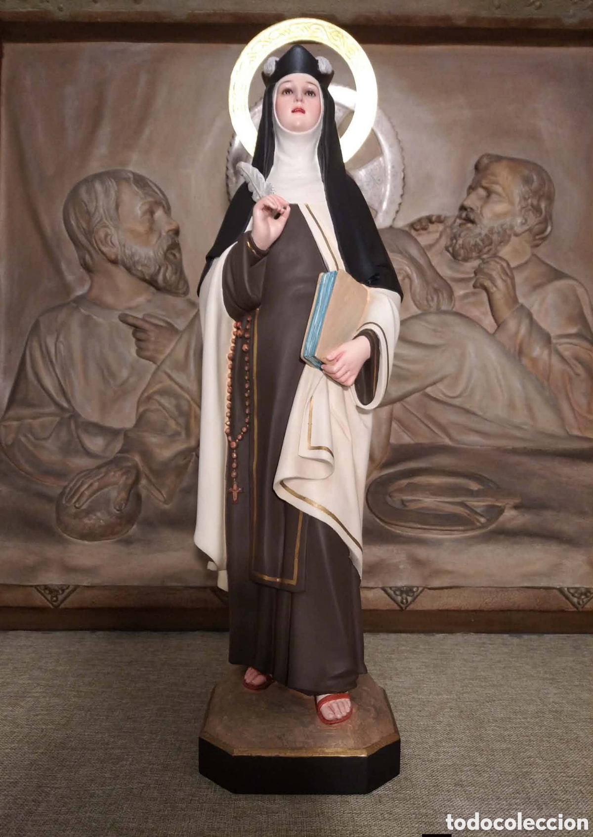 Arte: Preciosa Santa Teresa de Jes&uacute;s/&Aacute;vila 52 cm, sello Olot