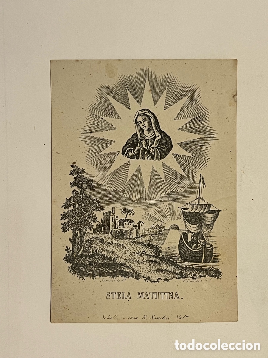 Arte: GRABADO LITOGR&Aacute;FICO.. STELA MATUTINA, se halla en casa N. Sanchis.. Valencia (fin Siglo XIX)