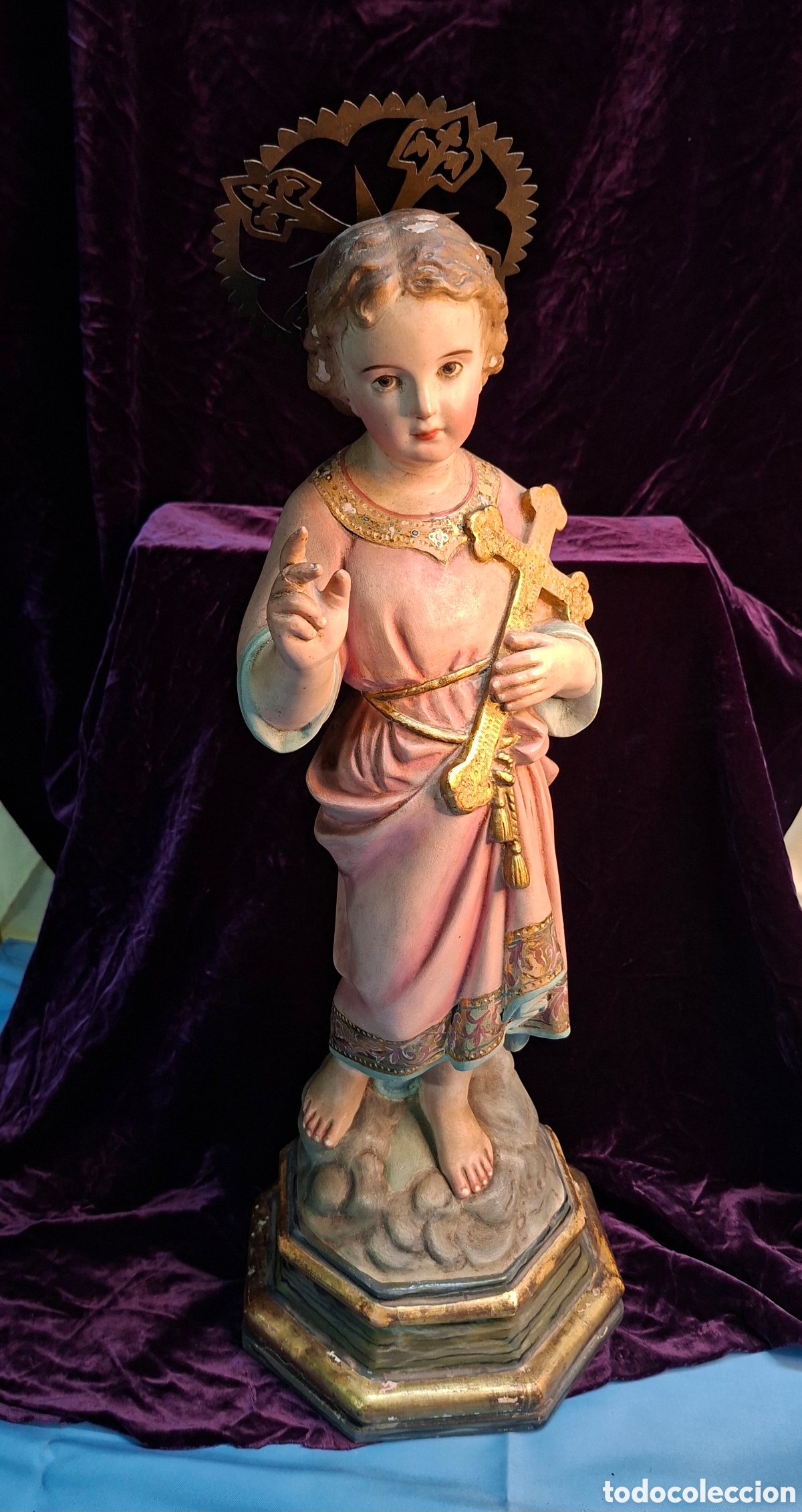 Arte: Ni&ntilde;o Jes&uacute;s de yeso policromado
