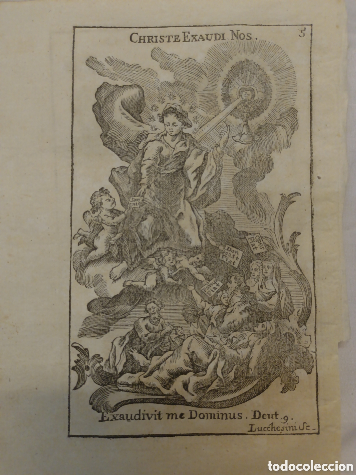 Arte: GRABADO - LETANIA LAURETANA DE LA VIRGEN - CHRISTE EXAUDI NOS. - F. X. DORNN - A&Ntilde;O 1768 - 13 X 20 C