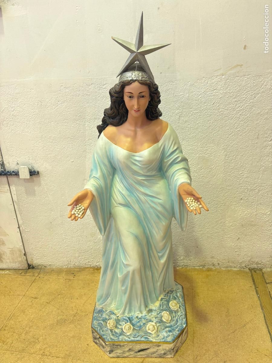 Arte: Bonita Figura, Yemay&aacute; (Iemanj&aacute;), Orisha, Diosa del Mar 140 cm Olot estuco segunda mitad siglo xx