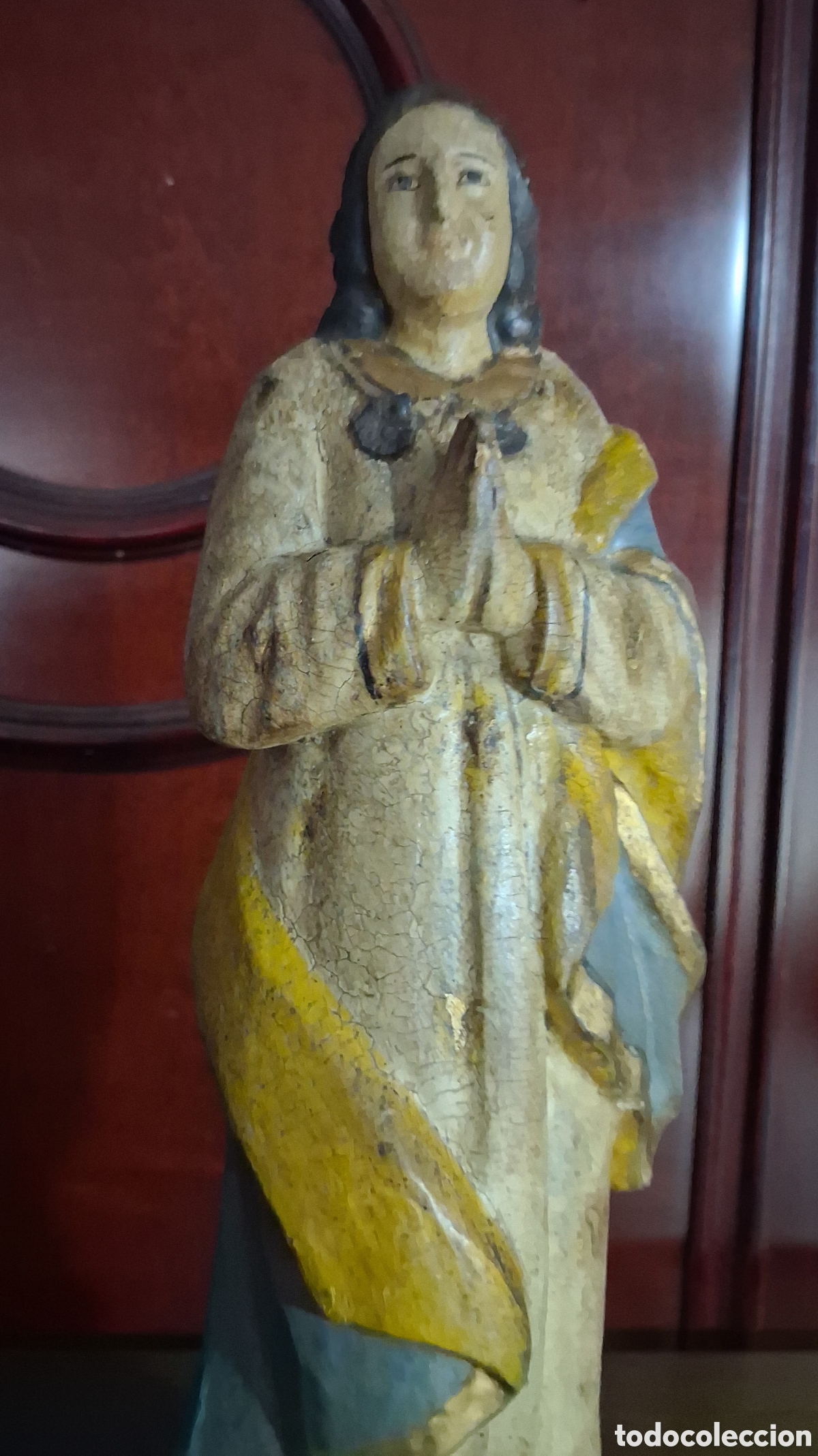 Arte: VIRGEN INMACULADA MADERA ANTIGUA - Foto 2
