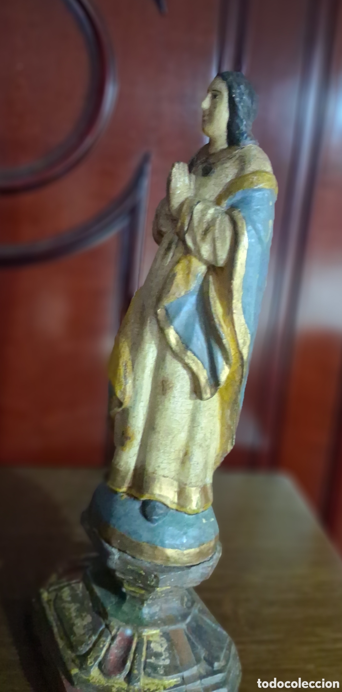 Arte: VIRGEN INMACULADA MADERA ANTIGUA - Foto 6