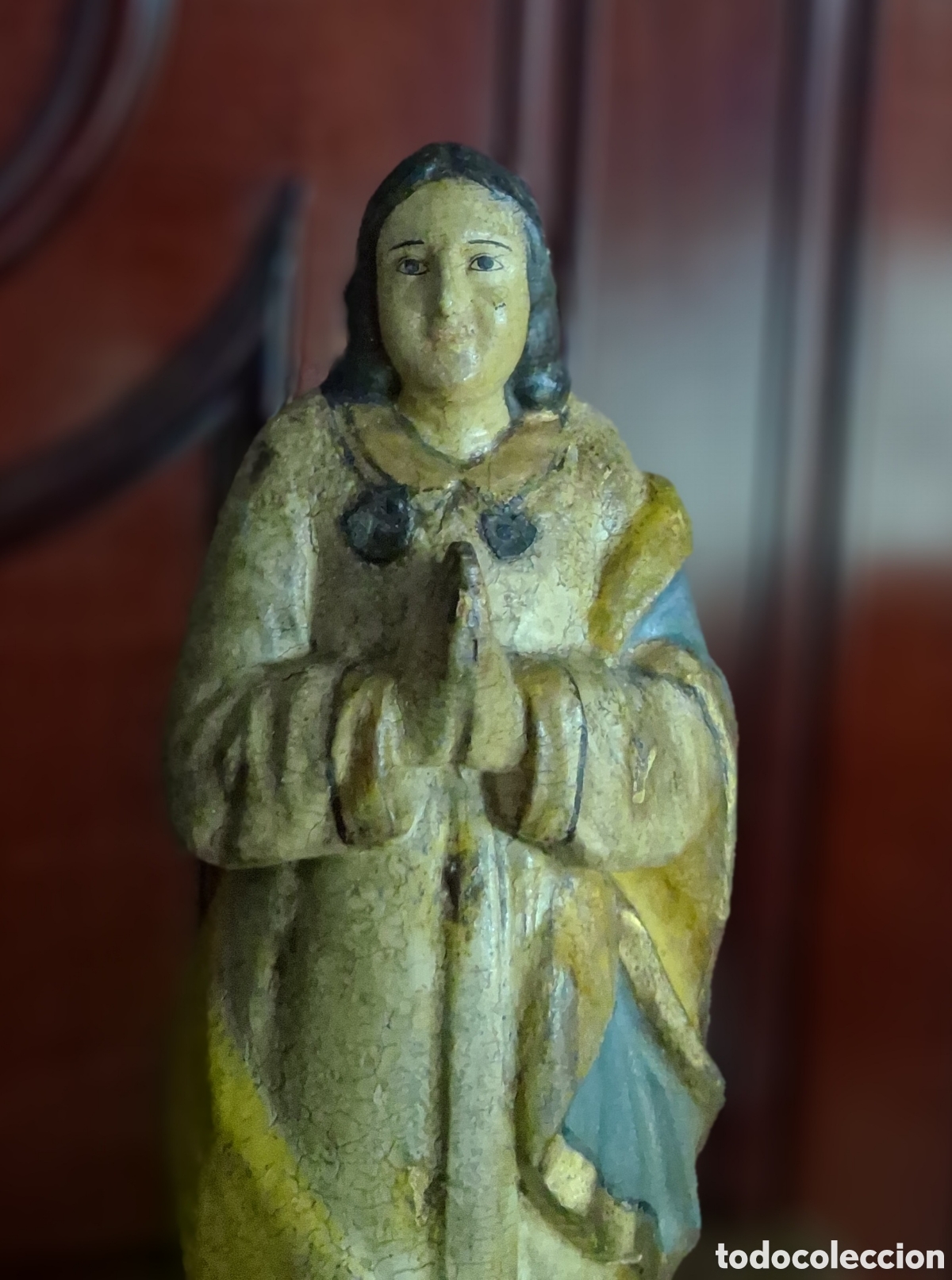 Arte: VIRGEN INMACULADA MADERA ANTIGUA - Foto 7