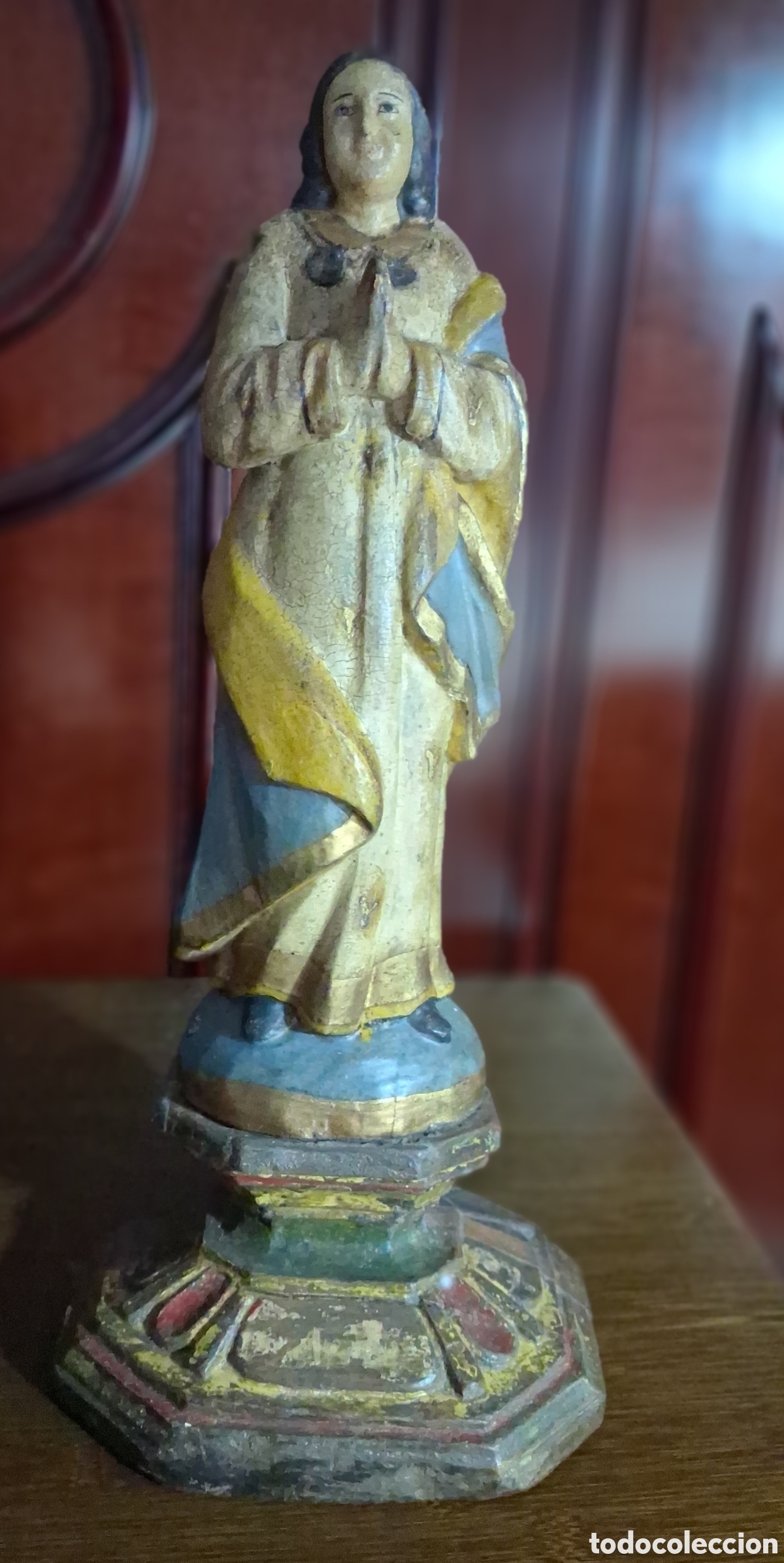 Arte: VIRGEN INMACULADA MADERA ANTIGUA