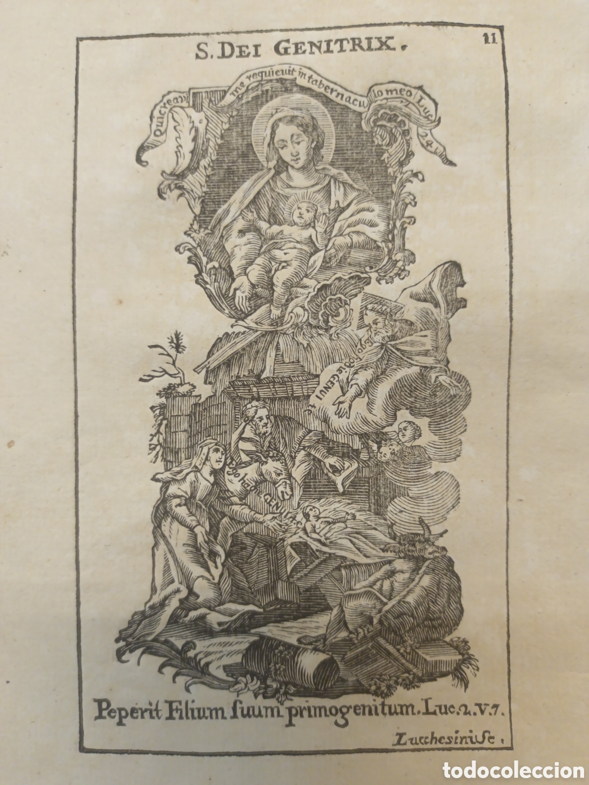 Arte: GRABADO - LETAN&Iacute;A LAURETANA DE LA VIRGEN - S. DEI GENITRIX - A&Ntilde;O 1768 - F.X. DORNN - 13 X 20 CM