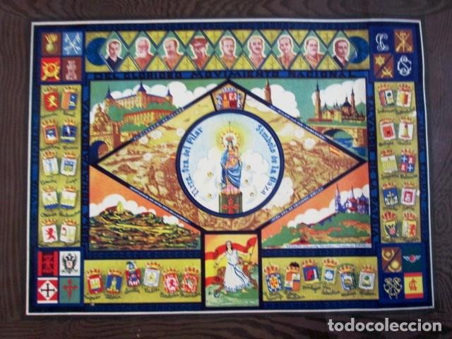 Arte: L&aacute;mina ilustrada de propaganda franquista de la Guerra Civil Espa&ntilde;ola (1936-1939) - tavola illustrat