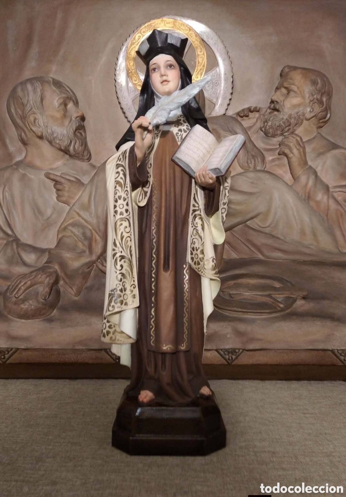 Arte: Santa Teresa de Jes&uacute;s/ de &Aacute;vila, 47 cm, sello Olot