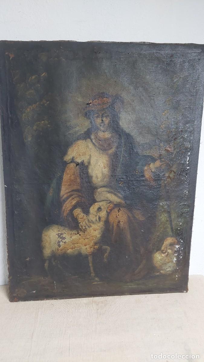 Arte: Antiguo oleo Divina Pastora