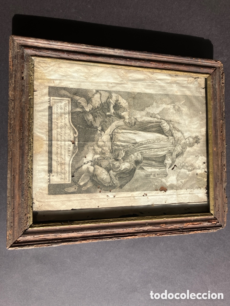 Arte: Antiguo y raro grabado de la virgen de las Mercedes Cadiz 1784