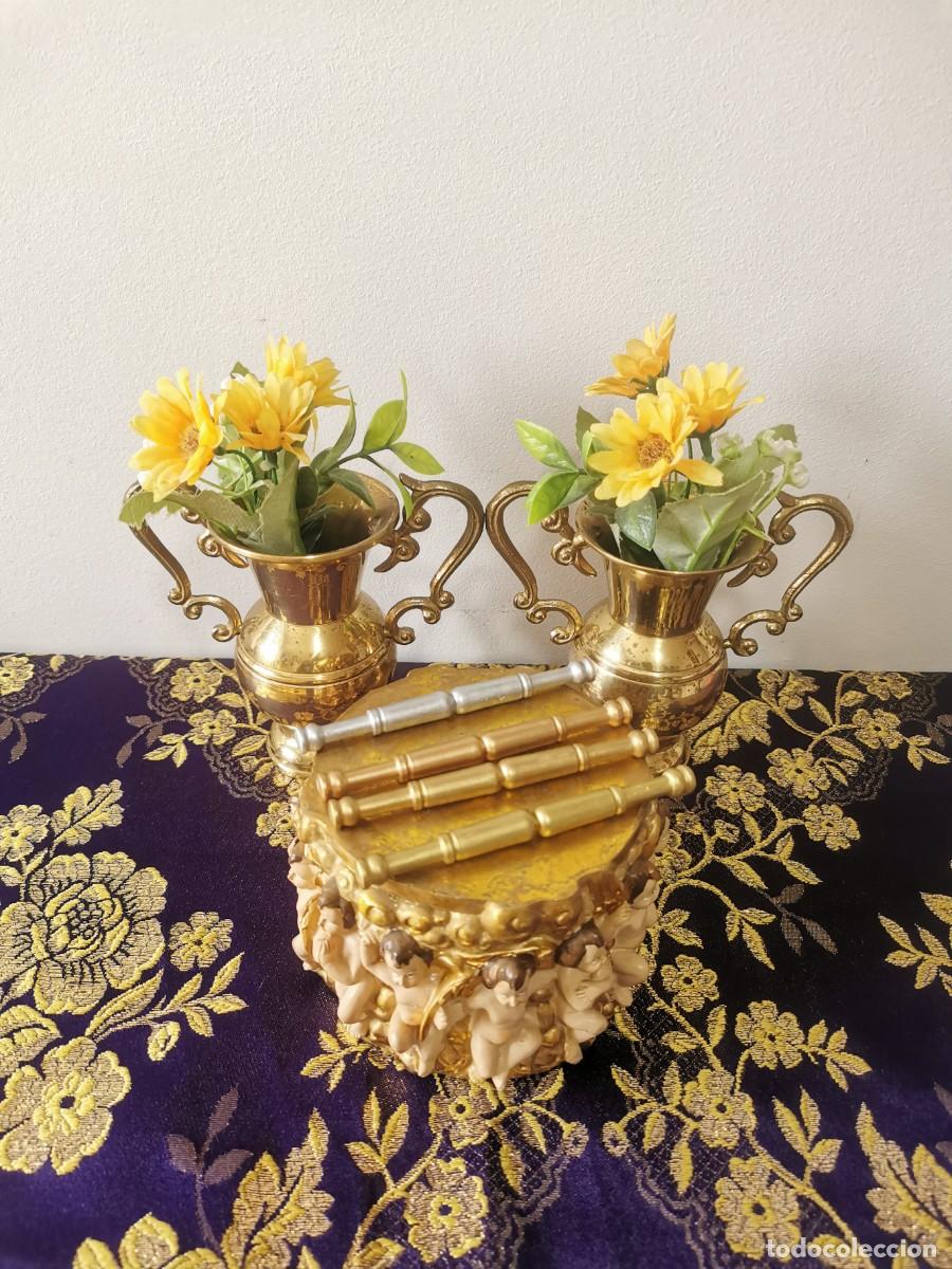 Arte: Cetro para virgen de madera dorado 10cm