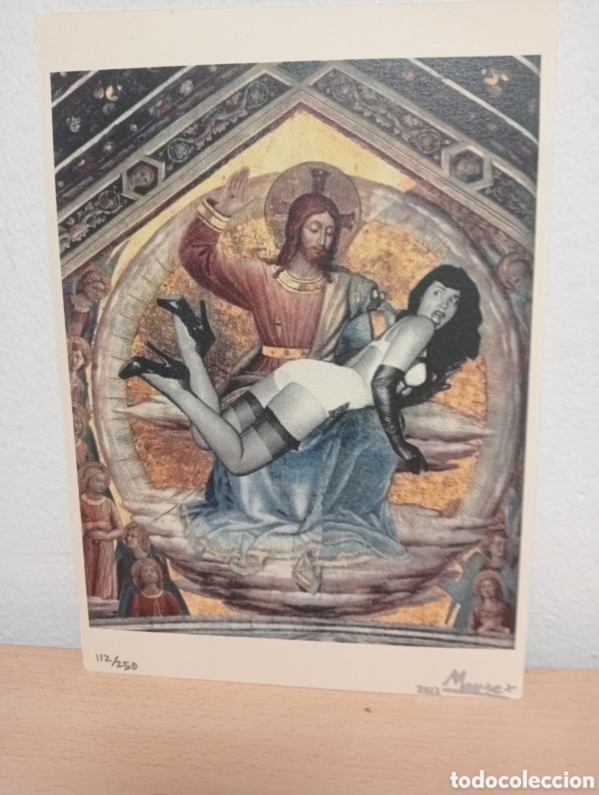 Arte: Litograf&iacute;a Arte pin Up collage firmada