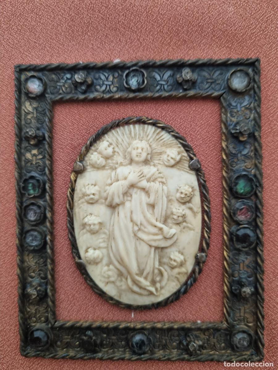 Arte: Medall&oacute;n d la Inmaculada en marfil