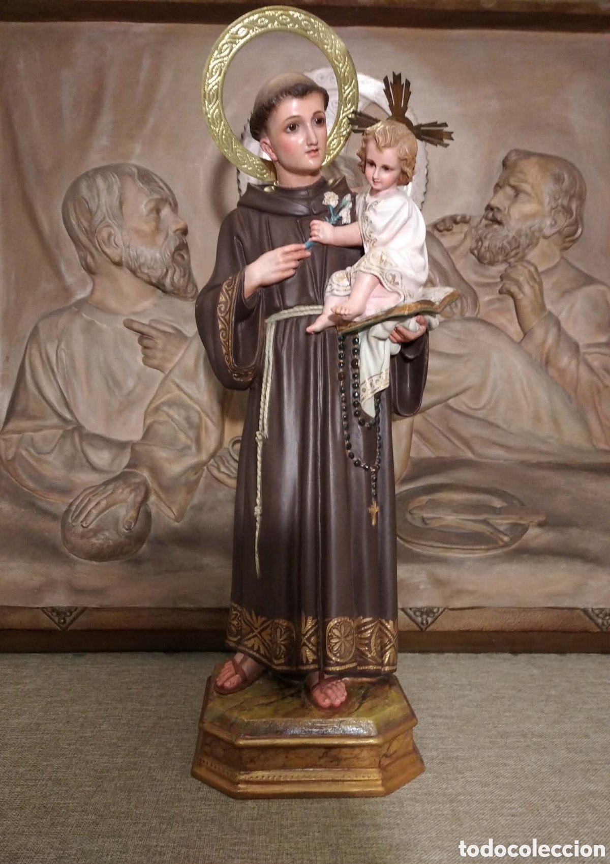 Arte: Precioso San Antonio de Padua &rdquo;PRIMERA&rdquo; 51 cm, sello Olot