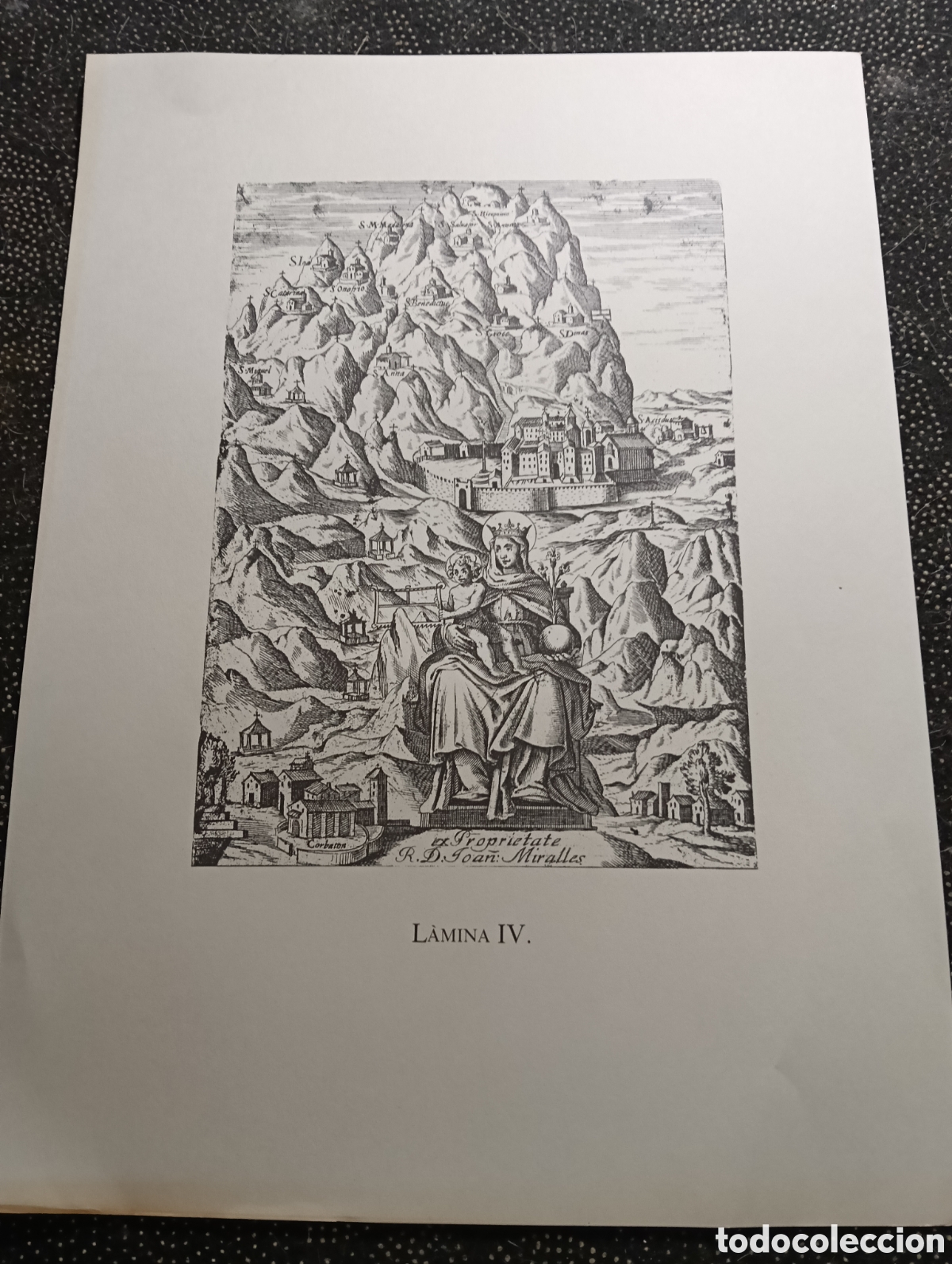Arte: Grabado de la Mare de Deu de Montserrat, lamina IV