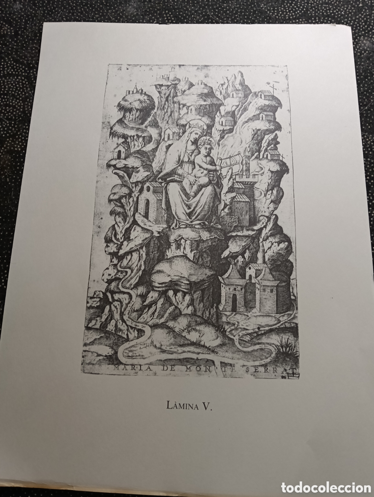 Arte: Grabado de la Mare de Deu de Montserrat, lamina V