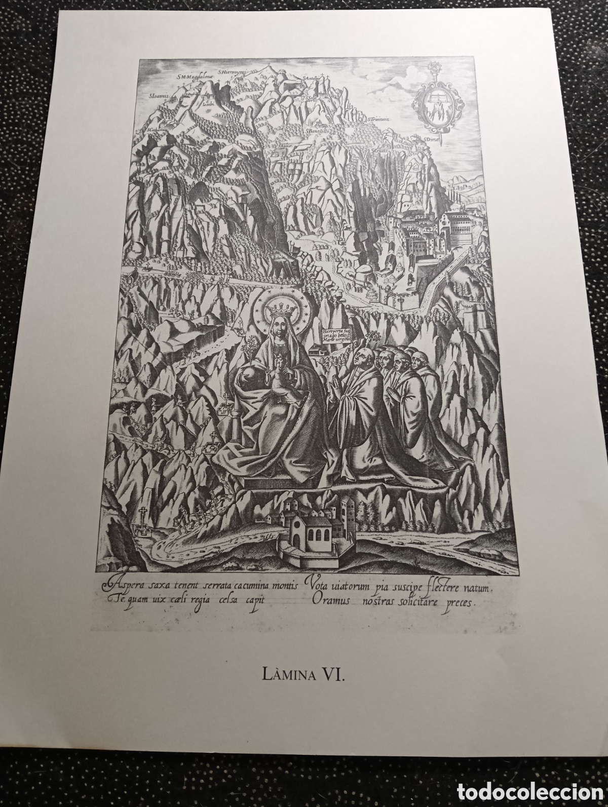 Arte: Grabado de la Mare de Deu de Montserrat, lamina VI
