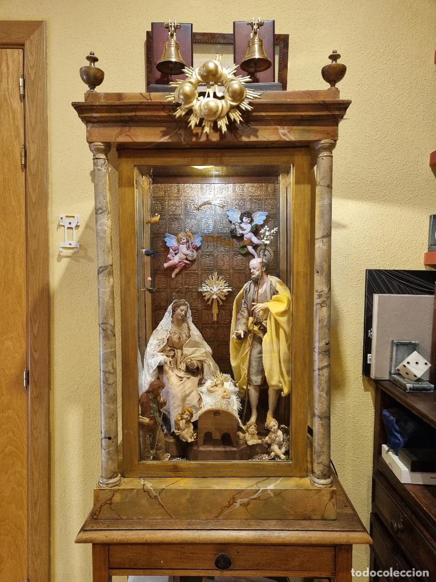 Arte: Hornacina, capilla, vitrina con Pesebre, Nacimiento, Belen Napolitano.
