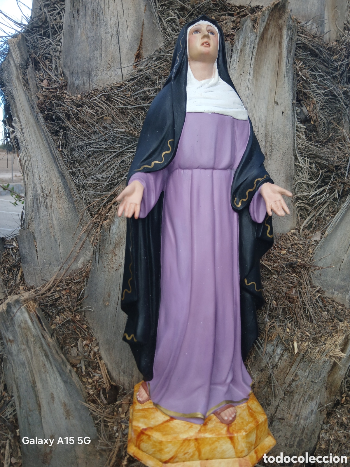 Arte: VIRGEN DOLOROSA PASTA DEMADERA OLOT.