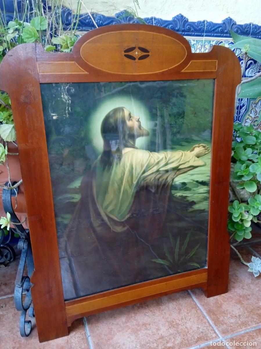 Arte: Cuadro antiguo religioso Jes&uacute;s orando
