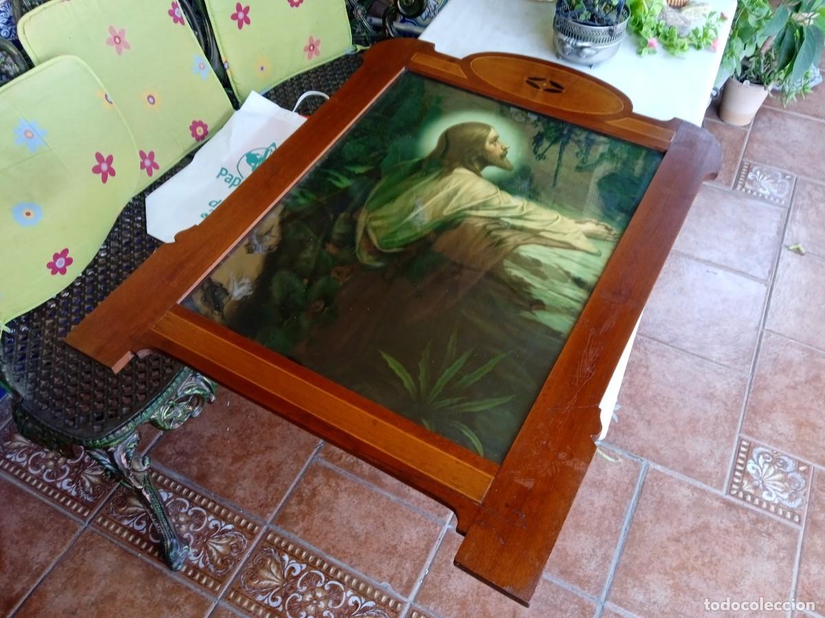 Arte: Cuadro antiguo religioso Jes&uacute;s orando - Foto 2