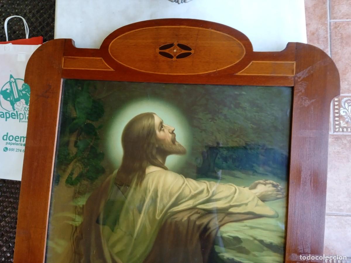 Arte: Cuadro antiguo religioso Jes&uacute;s orando - Foto 3