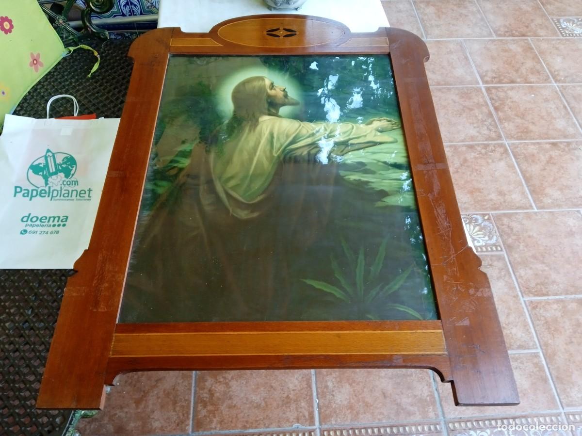 Arte: Cuadro antiguo religioso Jes&uacute;s orando - Foto 4
