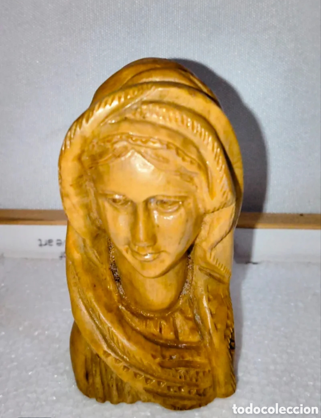 Arte: Busto Virgen Maria Escultura Madera Vintage