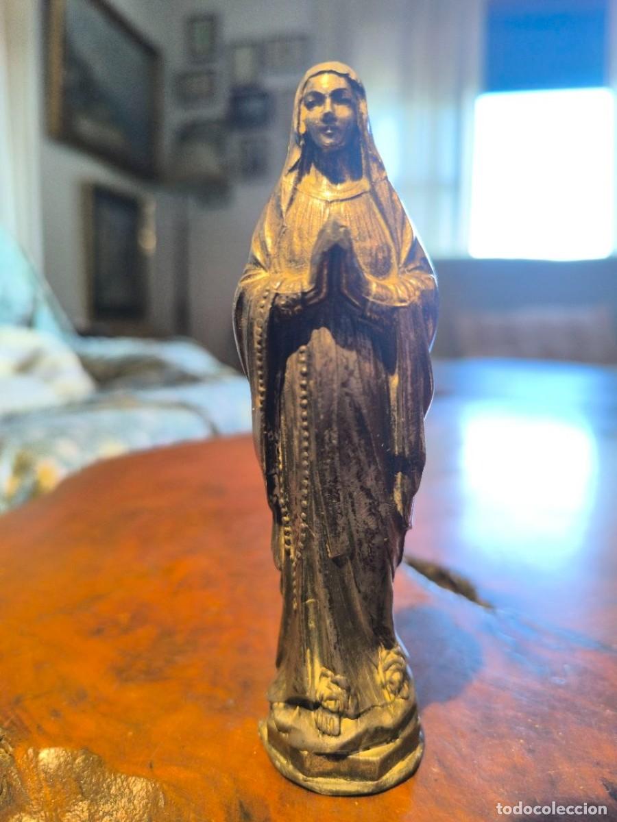 Arte: VIRGEN DE LOURDES EN LATON 15 CM