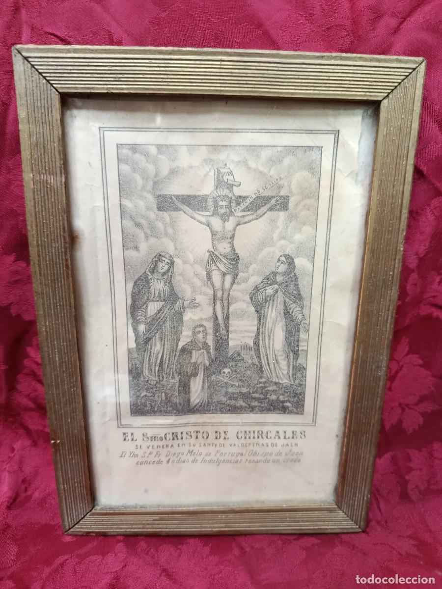 Arte: Cuadro litograf&iacute;a Cristo de chircales.Ja&eacute;n.Siglo XIX.