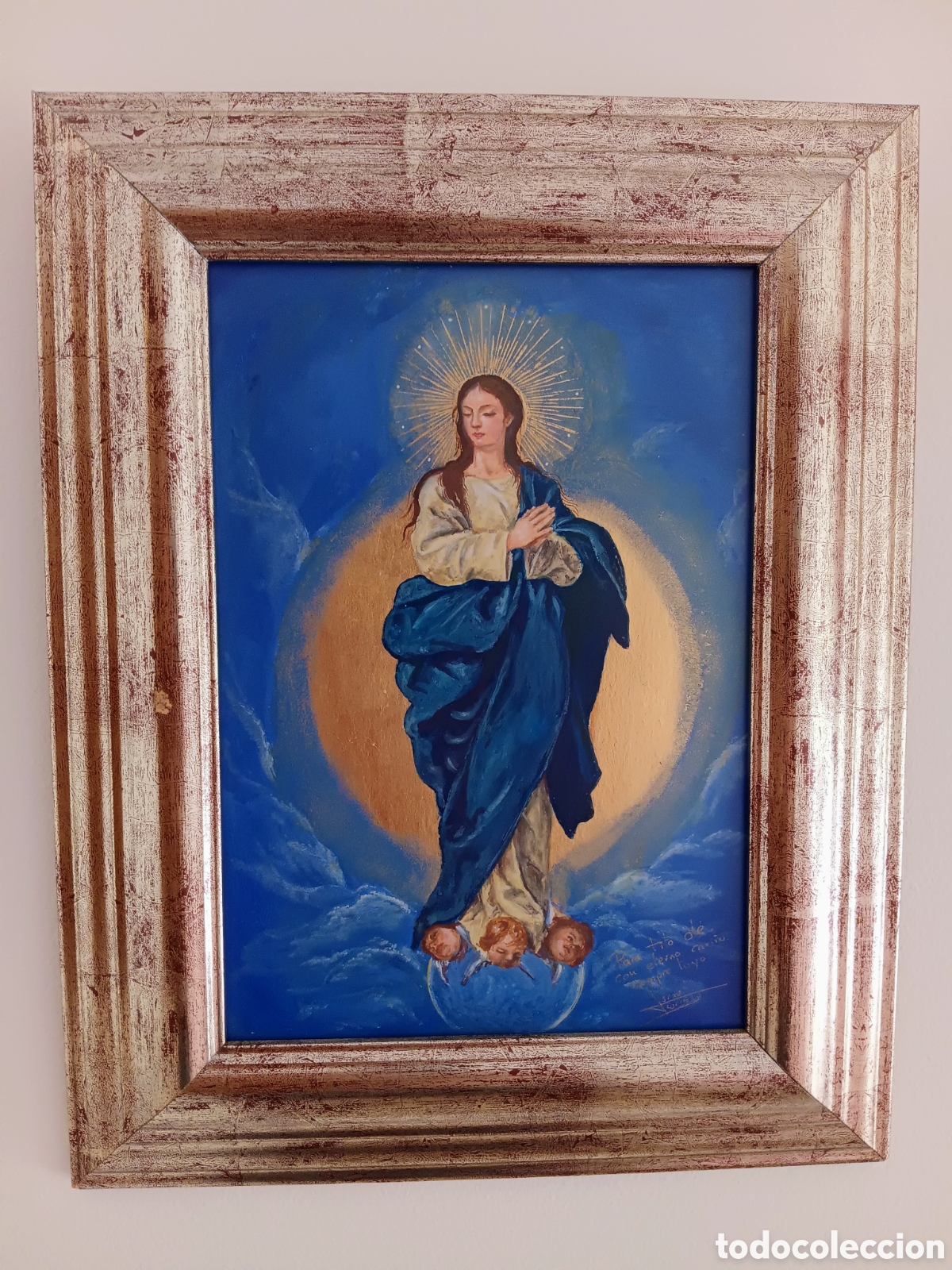 Arte: Oleo sobre lienzo de Israel Cornejo S&aacute;nchez - Virgen Inmaculada Concepci&oacute;n (20*28)