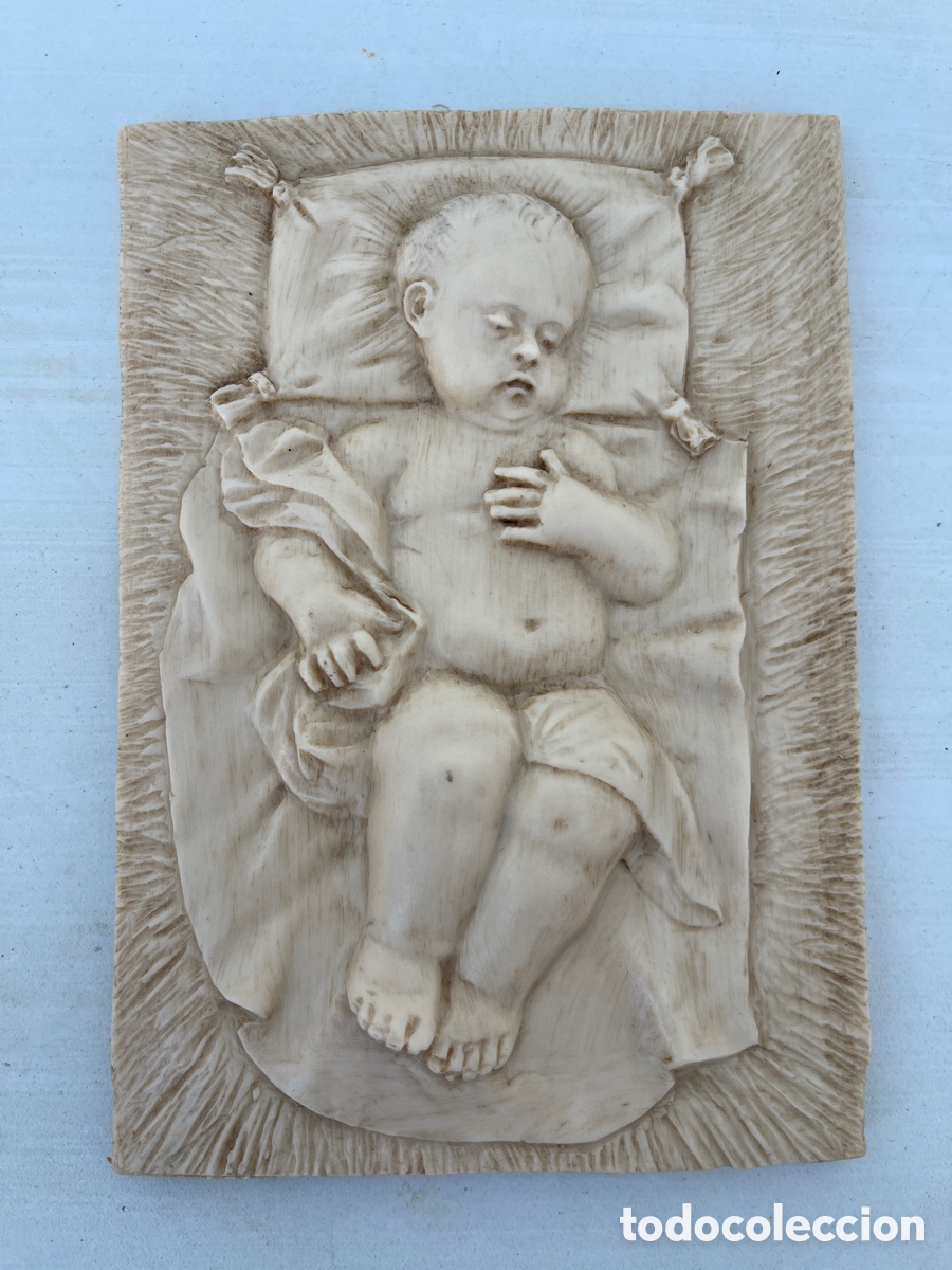 Arte: Relieve Ni&ntilde;o Jes&uacute;s Dormido Resina