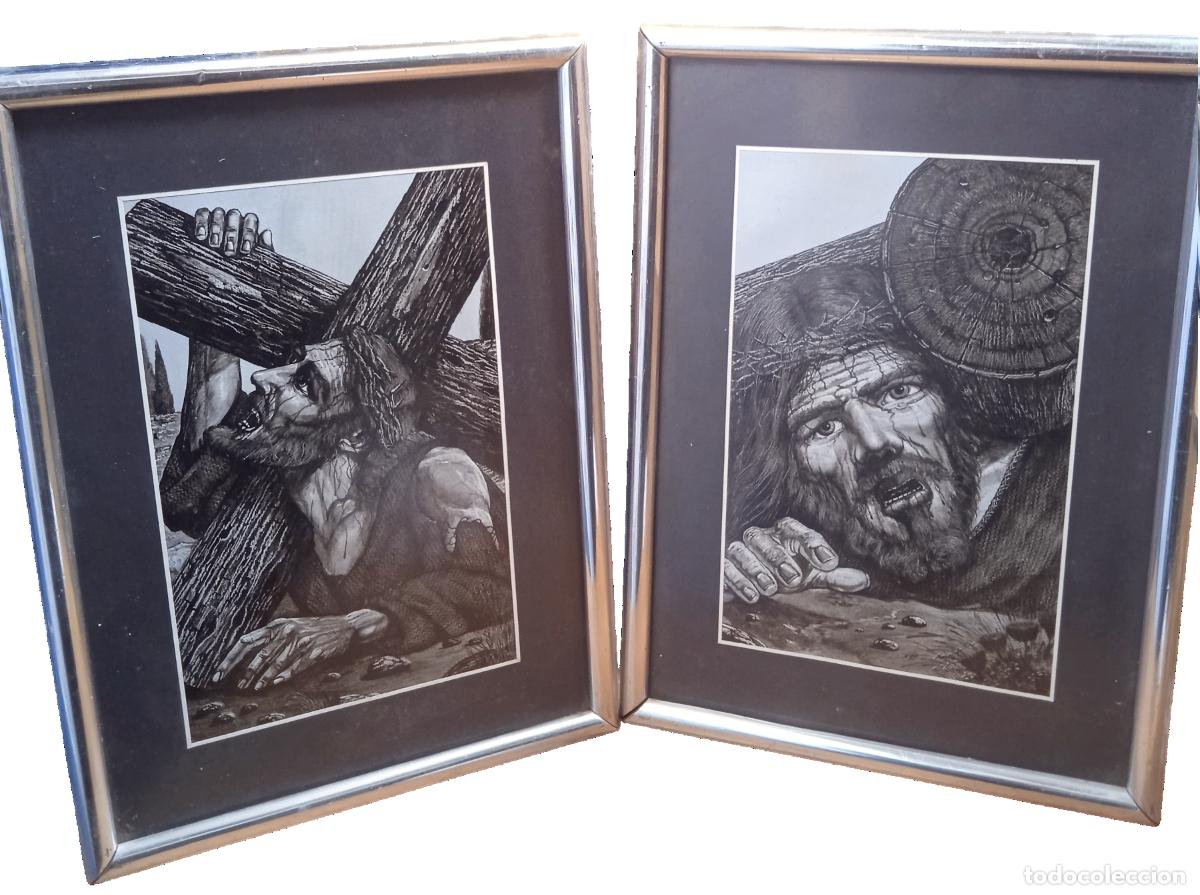 Arte: Jesucristo en el Viacrucis-Par de plumillas