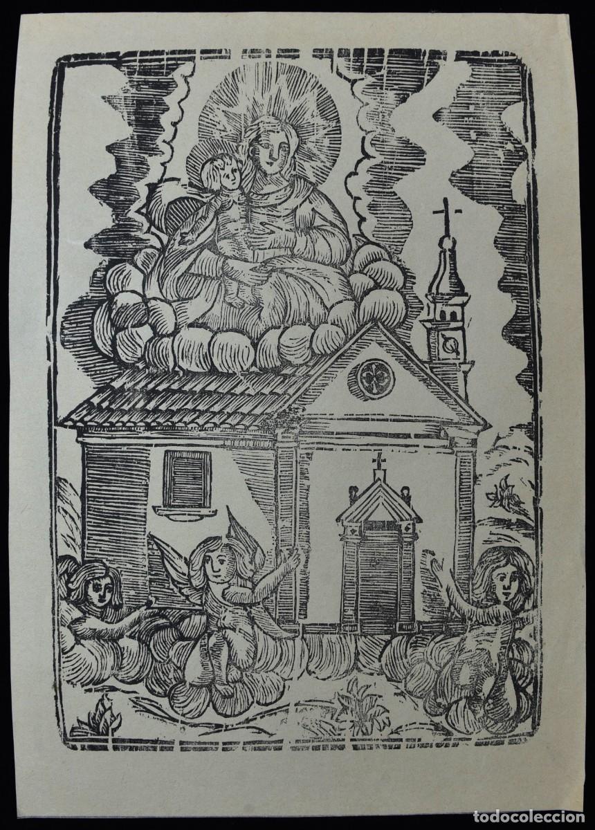 Arte: Grabado Xilograf&iacute;a Virgen del Loreto (s. XVIII&ndash;XIX). Medidas: 26x18 cm.