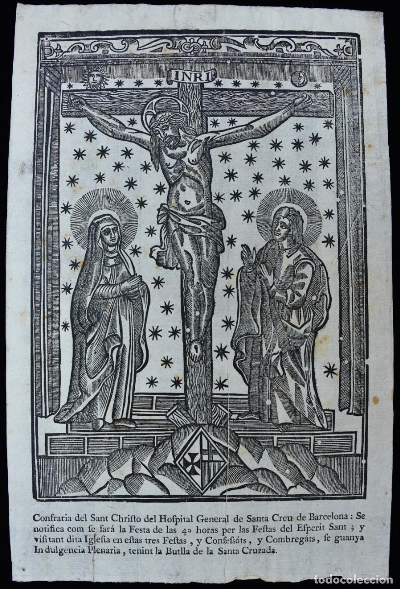 Arte: Confraria Sant Christo. Hospital de la Santa Creu de Barcelona. Notificaci&oacute; Festa 40 hores. S. XIX