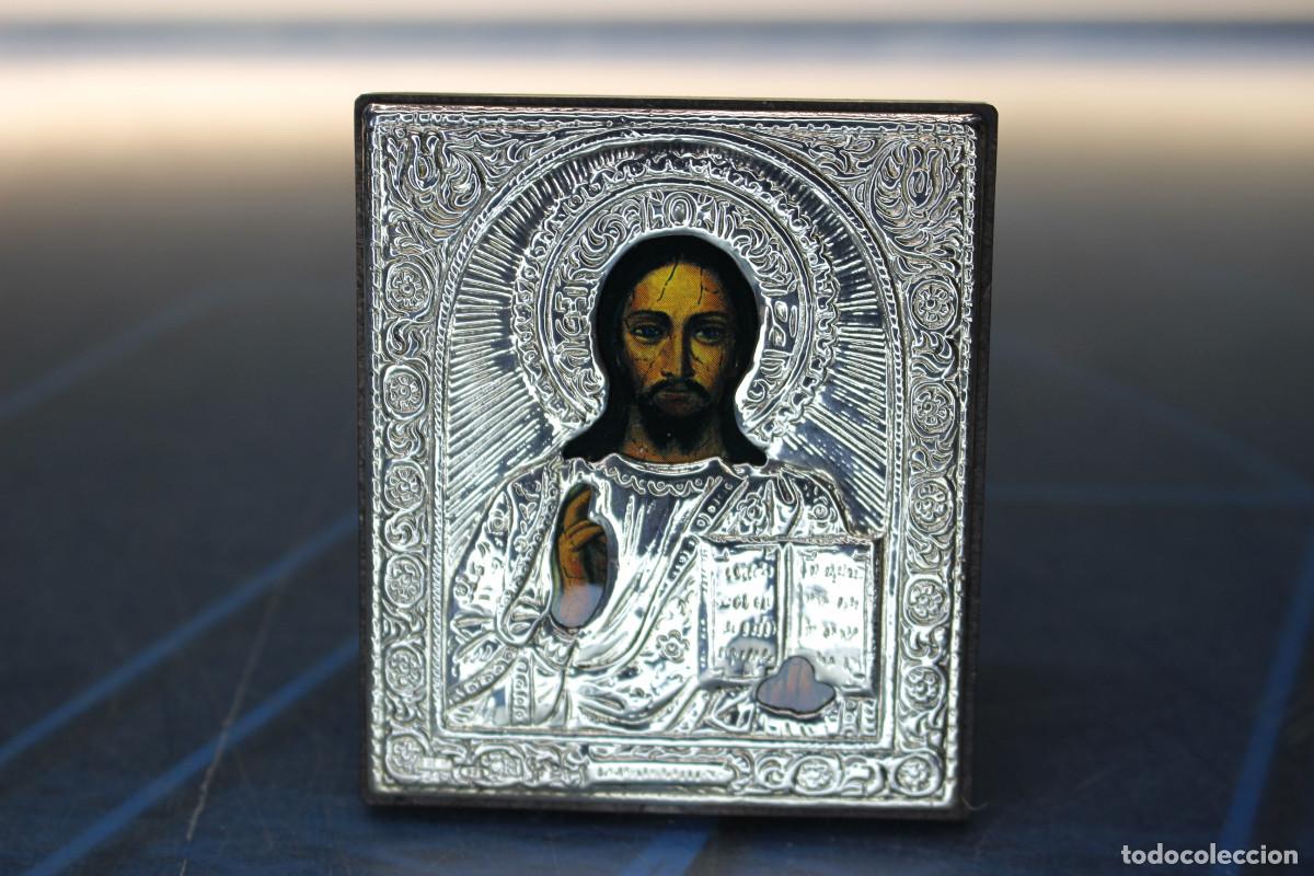 Arte: 02. Icono de Cristo Pantocr&aacute;tor. L&aacute;mina de plata 925. Contrastes.
