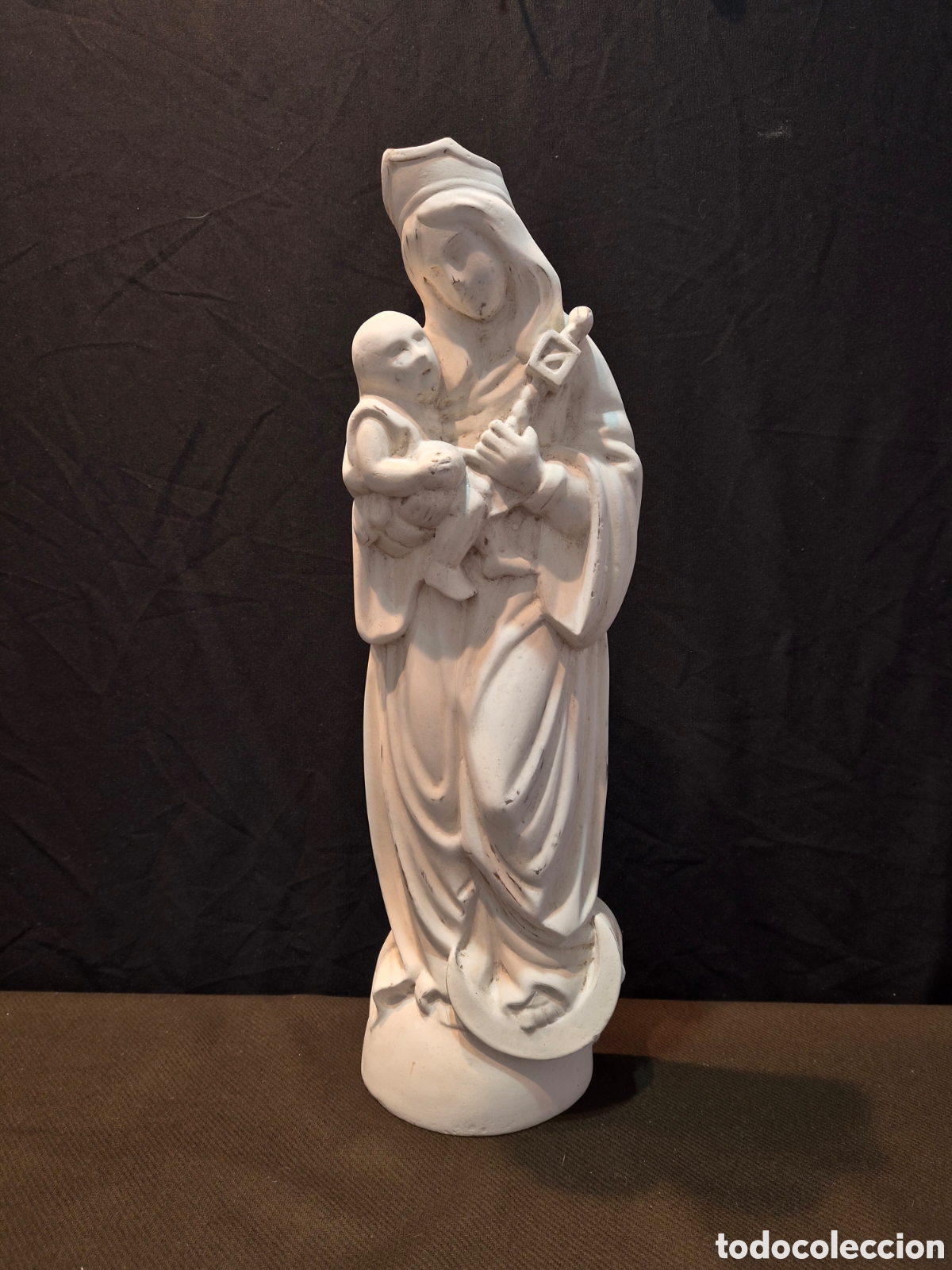 Arte: ANTIGUA TALLA DE MADERA &ndash; VIRGEN MAR&Iacute;A REINA DEL CIELO &ndash; VIRGEN DE LA MEDIA LUNA Y NI&Ntilde;O
