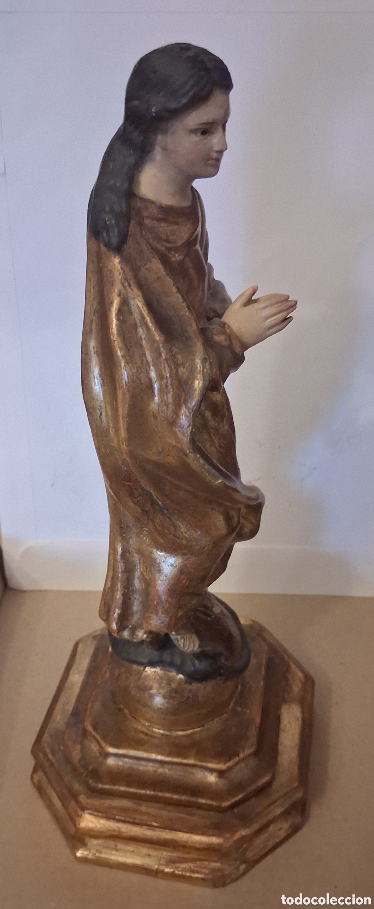 Arte: Virgen Inmaculada antigua. Madera. - Foto 3