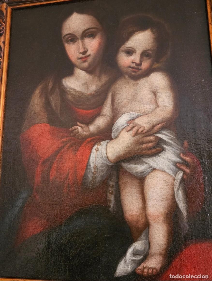 Arte: VIRGEN Y NI&Ntilde;O OLEO LIENZO