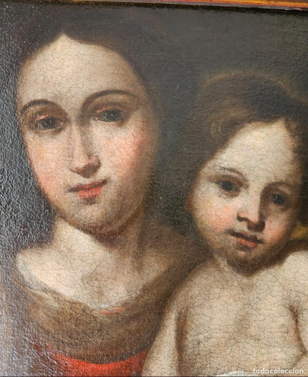 Arte: VIRGEN Y NI&Ntilde;O OLEO LIENZO - Foto 3
