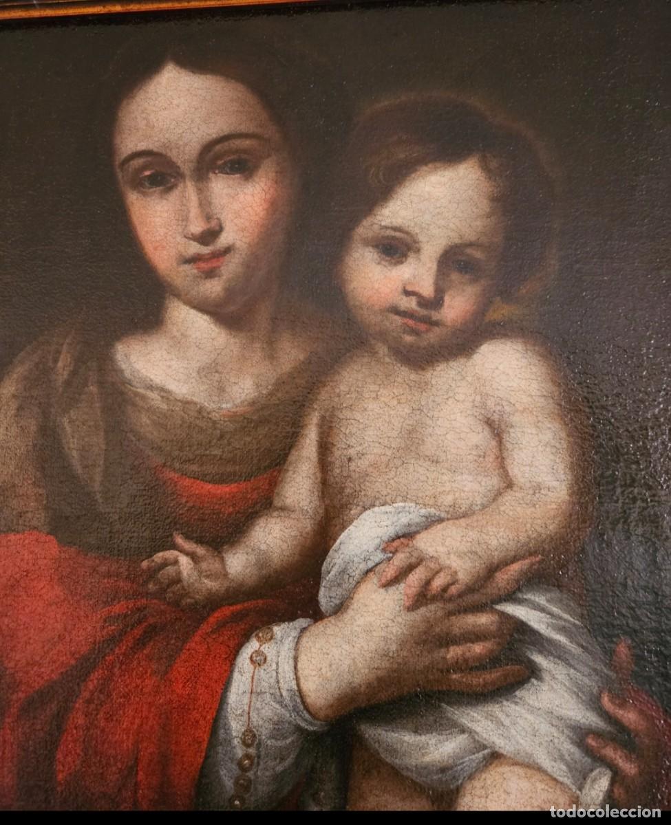 Arte: VIRGEN Y NI&Ntilde;O OLEO LIENZO - Foto 5