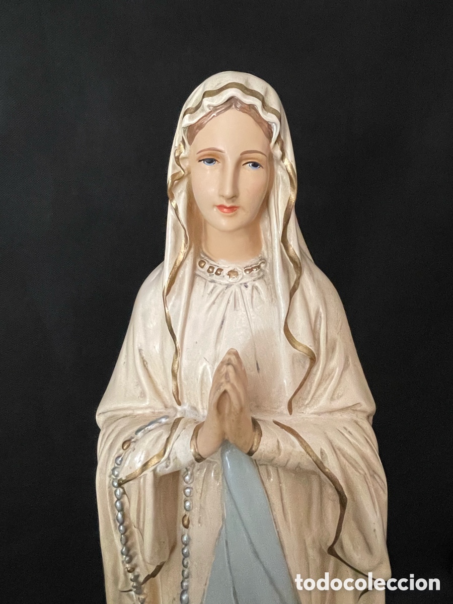 Arte: Escultura religiosa. Virgen Lourdes escayola. Gran tama&ntilde;o.